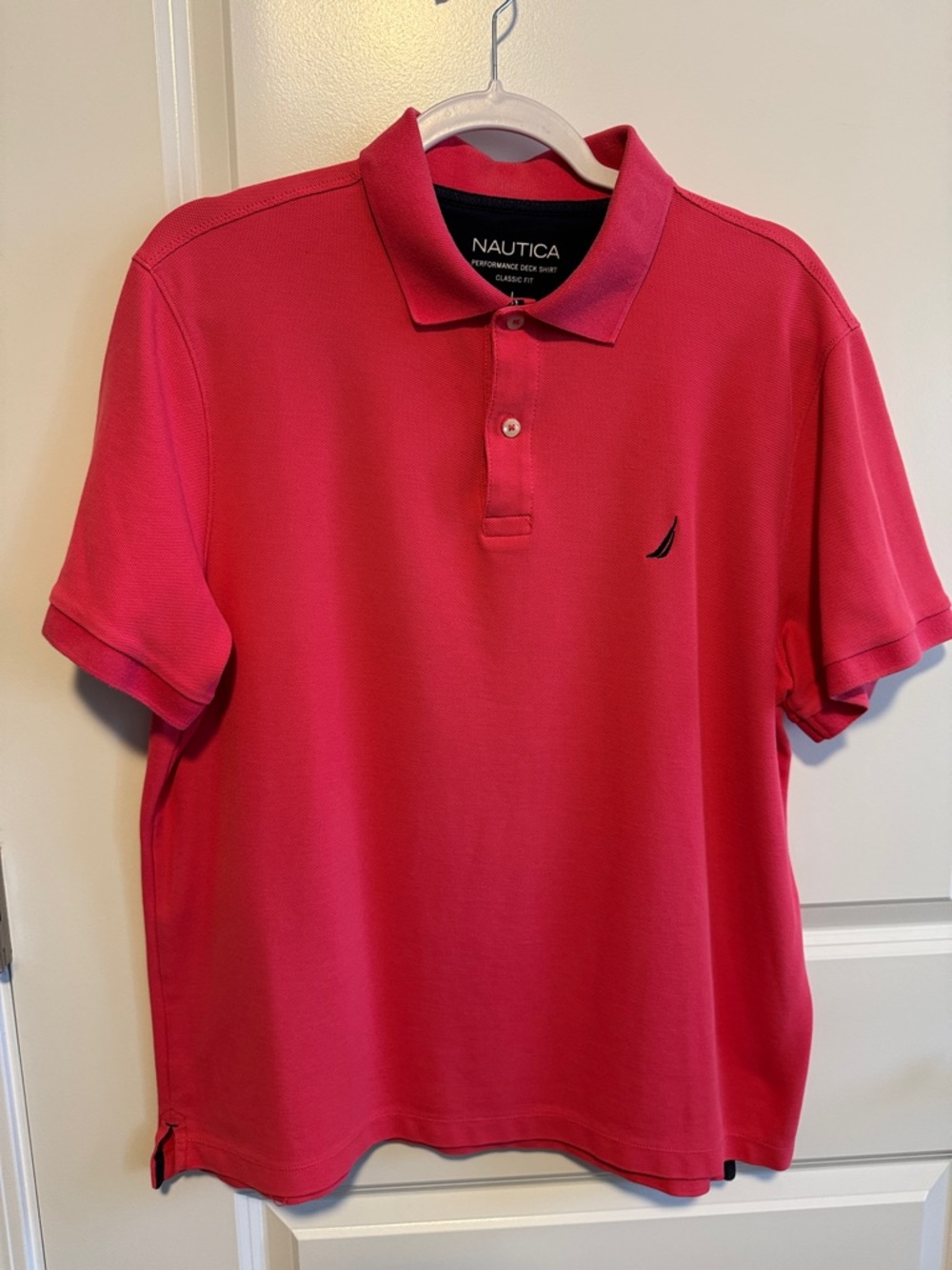 Nautica Men's Coral Pink Classic Pique Polo